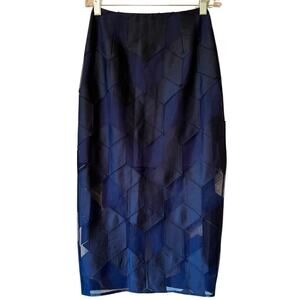FINDERS KEEPERS Pencil Skirt Navy Blue Size XXS Cube “insomnia” High Straight